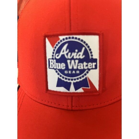 AVID BLUE WATER TRUCKERS SNAPBACK HAT ADJUSTABLE NEW Red Cap COOL LOGO - Picture 3 of 6